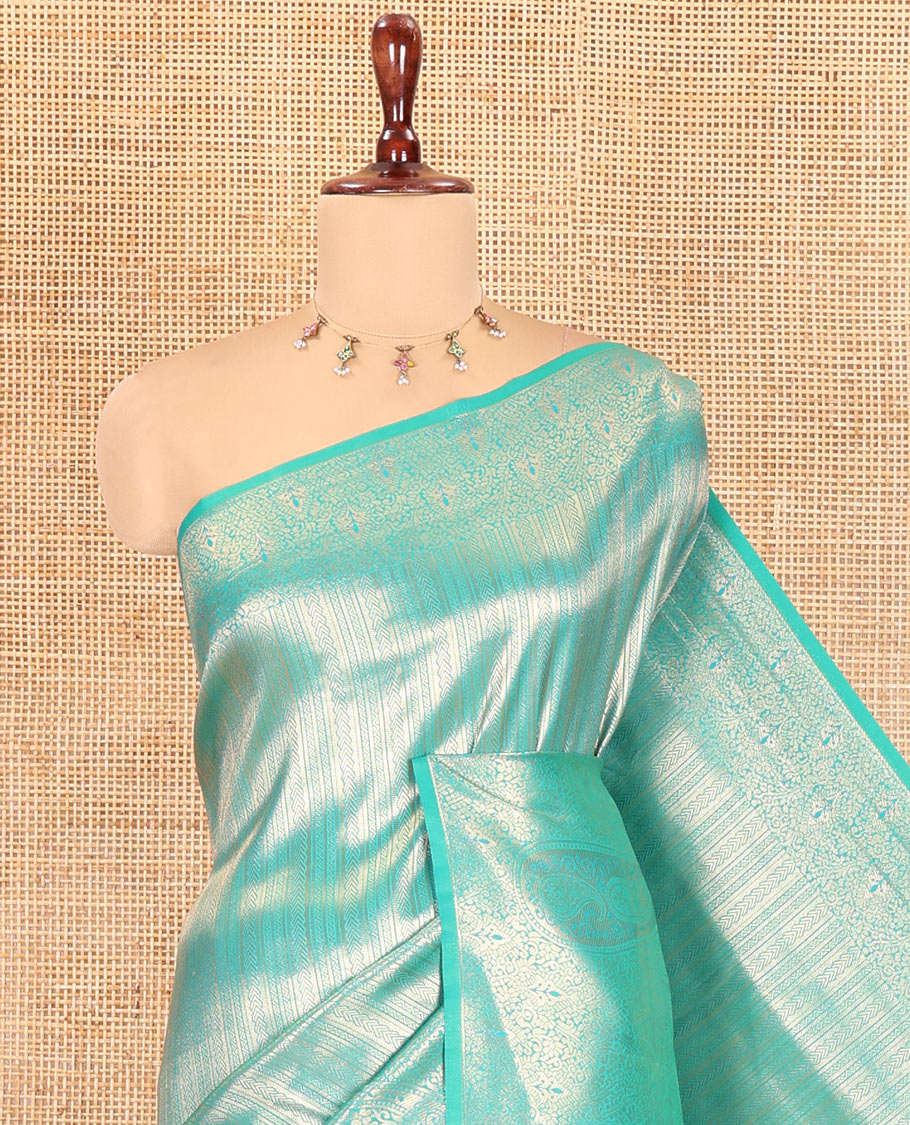 Rama Elite Soft Silk Saree Features Jacquard Design, a Zari Border, Paisley Pallu, Matching Blouse