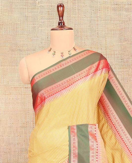 Yellow Art Tussar Saree
