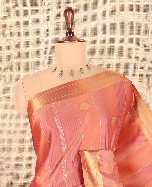 Honey Color Semi-Soft Silk Saree