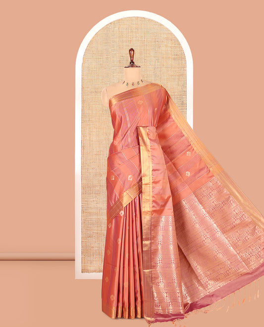 Honey Color Semi-Soft Silk Saree