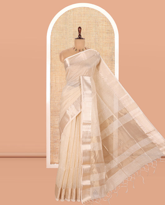 Cream Kota Cotton Saree