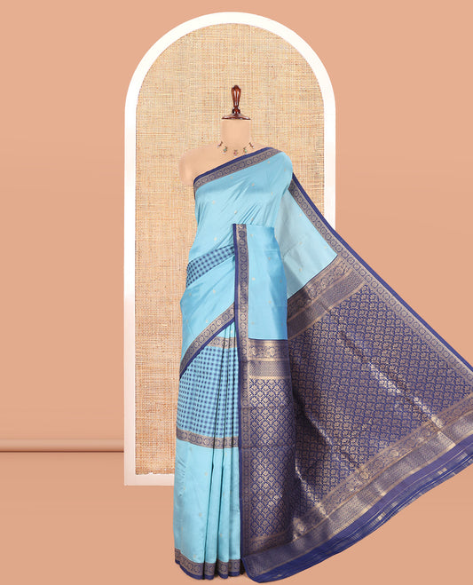 Blue Semi-Soft Silk Saree