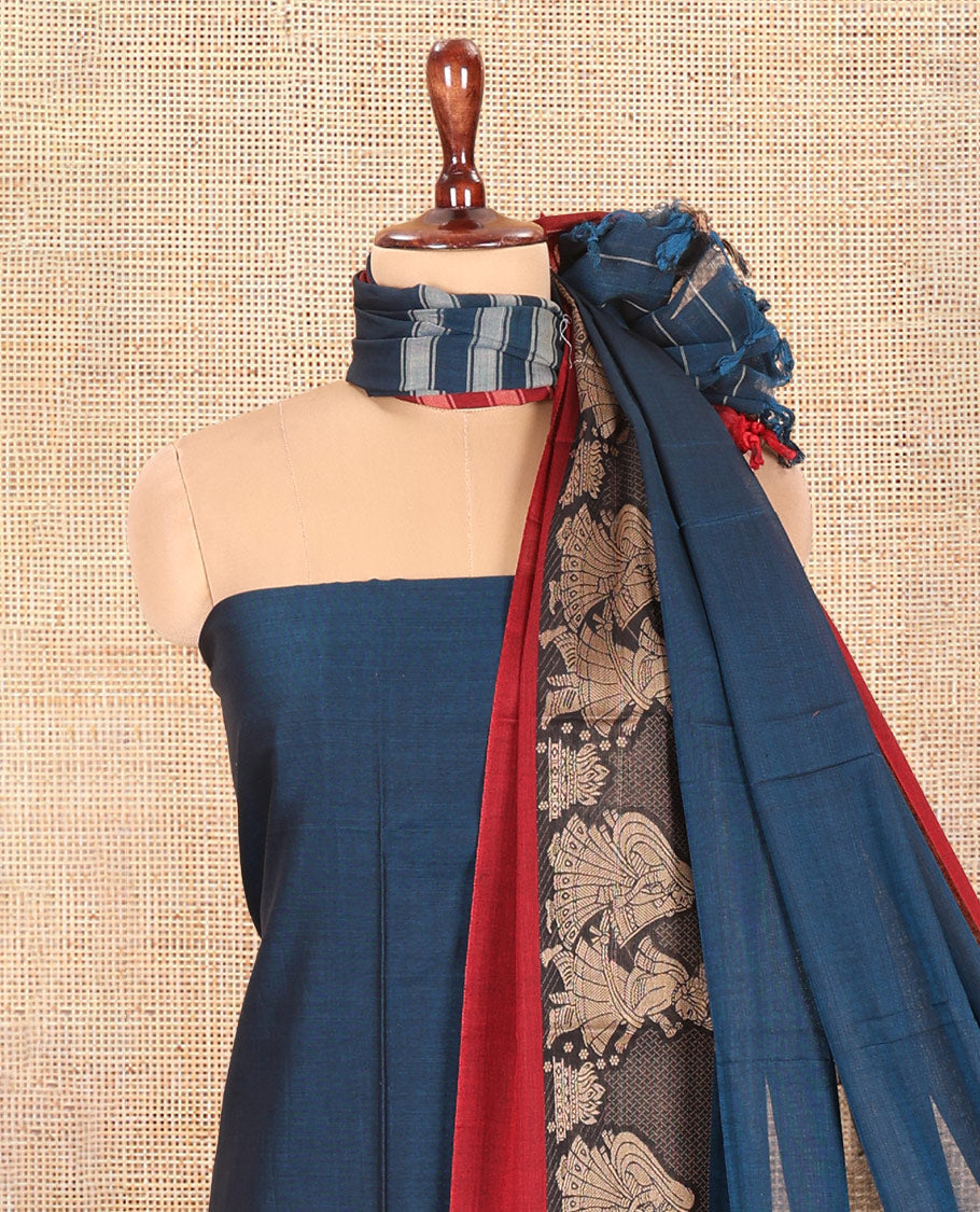 Blue Mercerised Cotton Material Chudidar Set