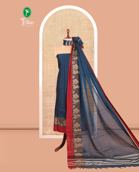 Blue Mercerised Cotton Material Chudidar Set