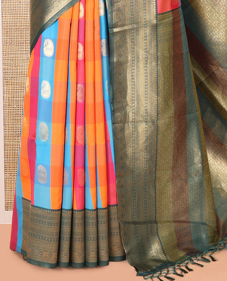 Bottle Green Semi Soft Silk