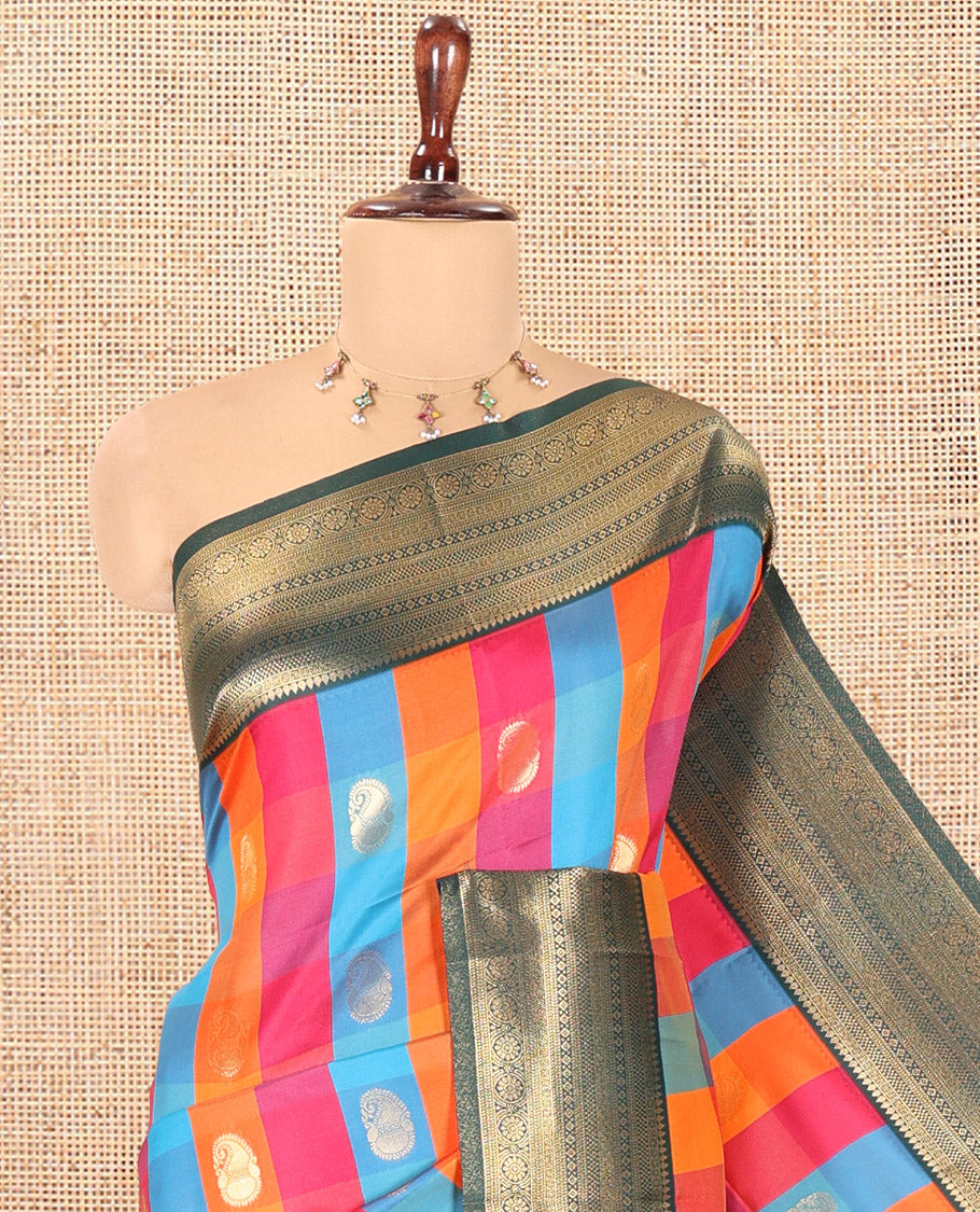 Bottle Green Semi Soft Silk