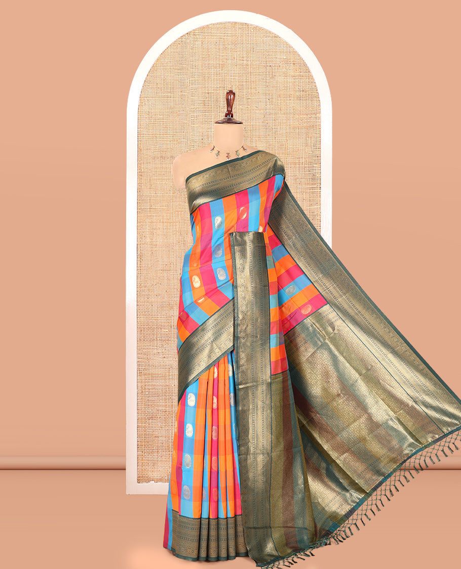 Bottle Green Semi Soft Silk
