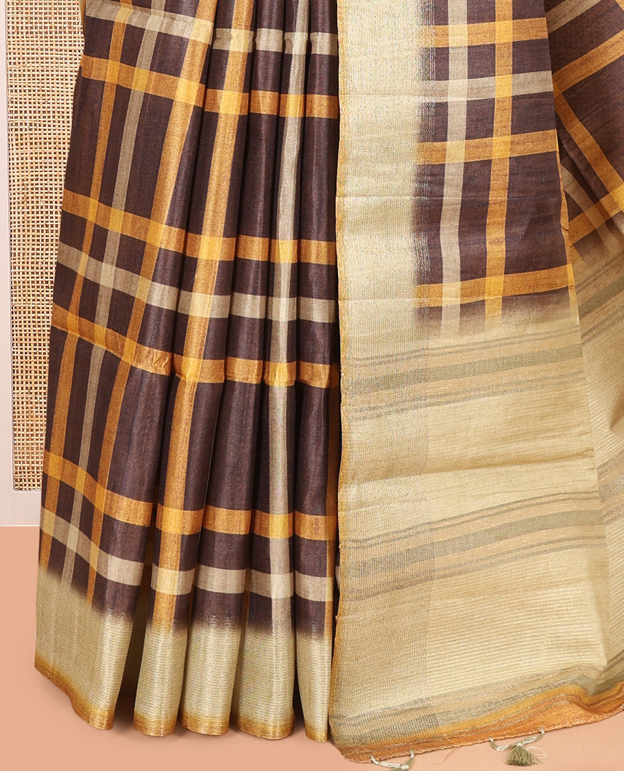 Mustard Classic Fancy Tussar Silk Saree