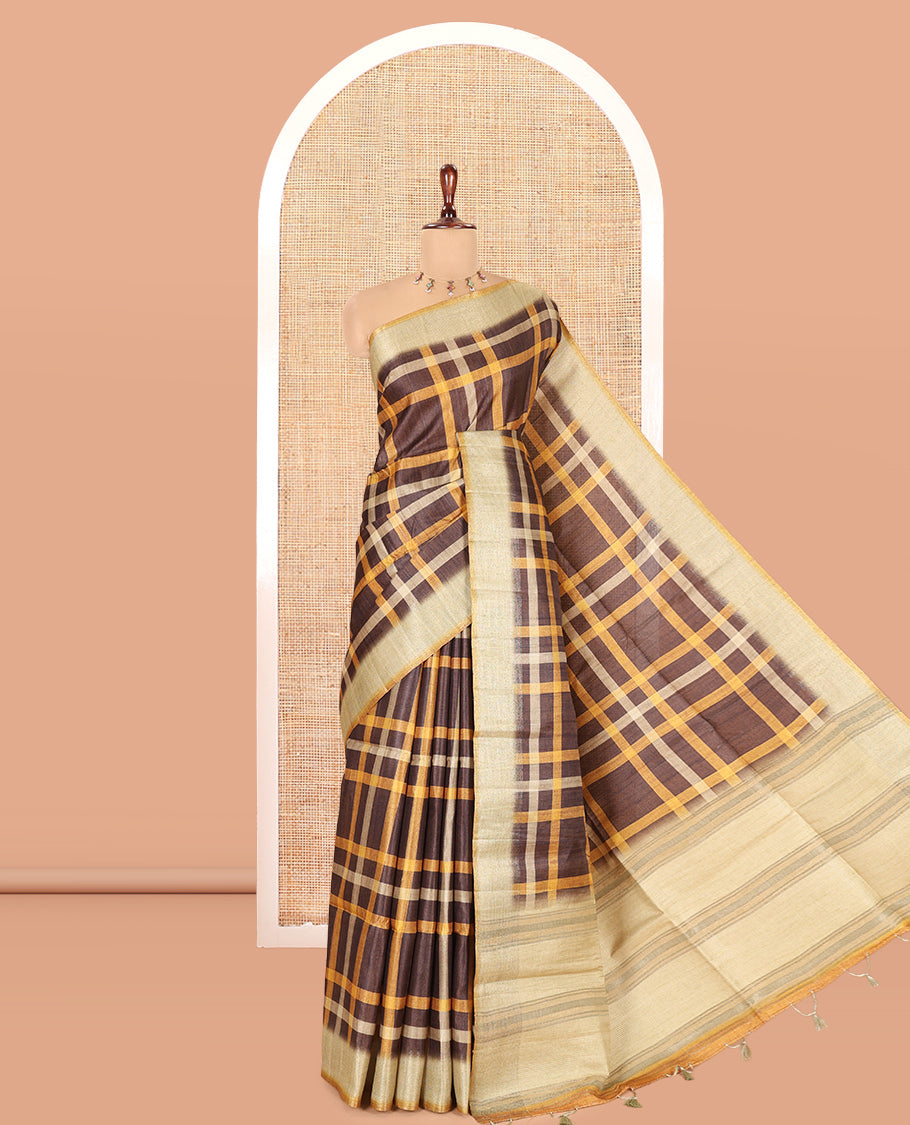Mustard Classic Fancy Tussar Silk Saree