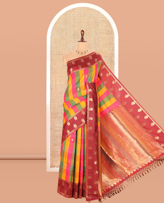 Maroon Fancy Softy Silk Saree