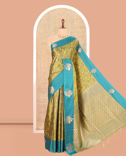 Olive Green Semi-Luxury Soft Silk Saree