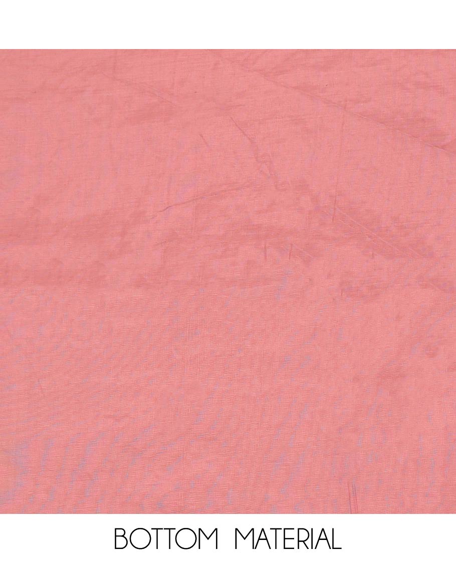 Pink organza chudidhar material set,floral print & sequins embroidery tissue top & floral vine embroidery dupatta
