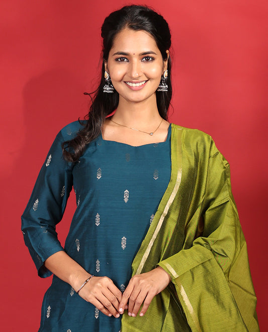 Blue Rayon Readymade Suit