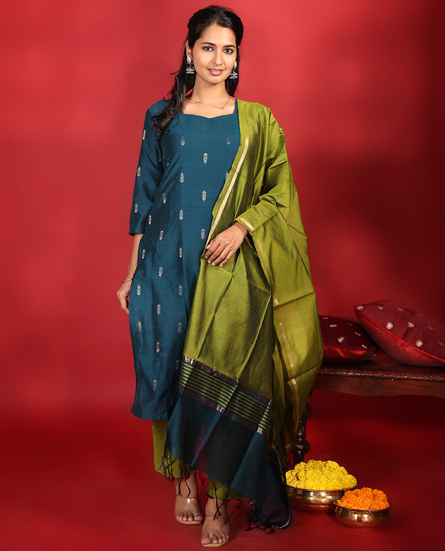 Blue Rayon Readymade Suit