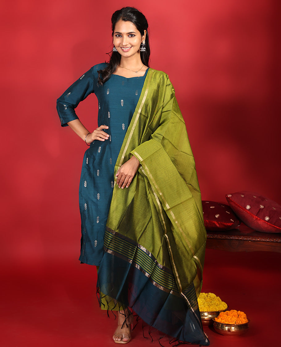 Blue Rayon Readymade Suit