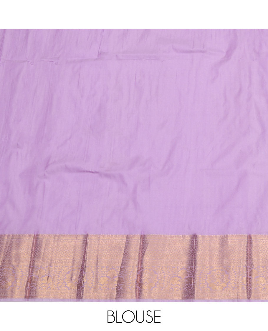 Pink Budget Silk Saree, Detailed with Zari Buttas and Checks, Complemented by a Contrast Traditional Zari Border, Grand Pallu, and a Contrast Blouse