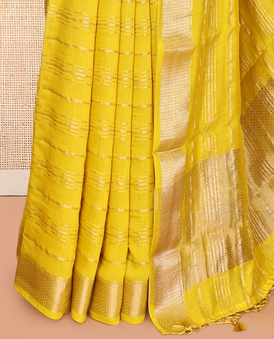Yellow Assam Silk Saree