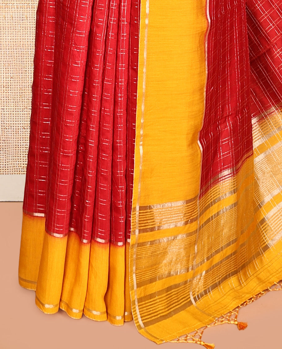 Red Assam Silk Saree