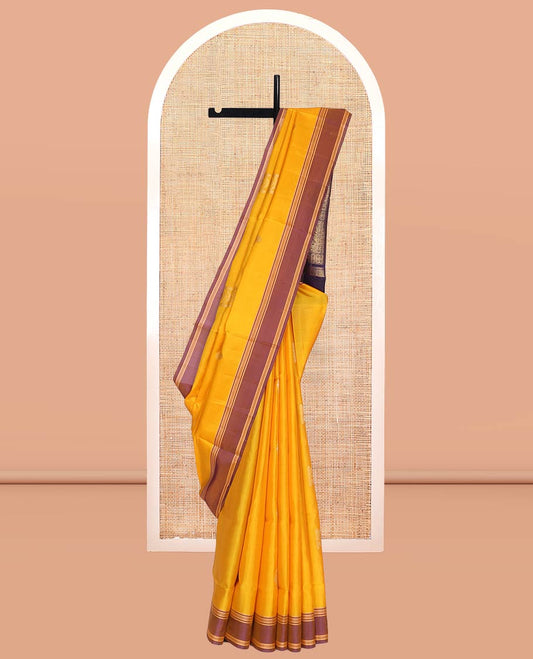 Yellow Mayuri Lite Silk Mix Saree