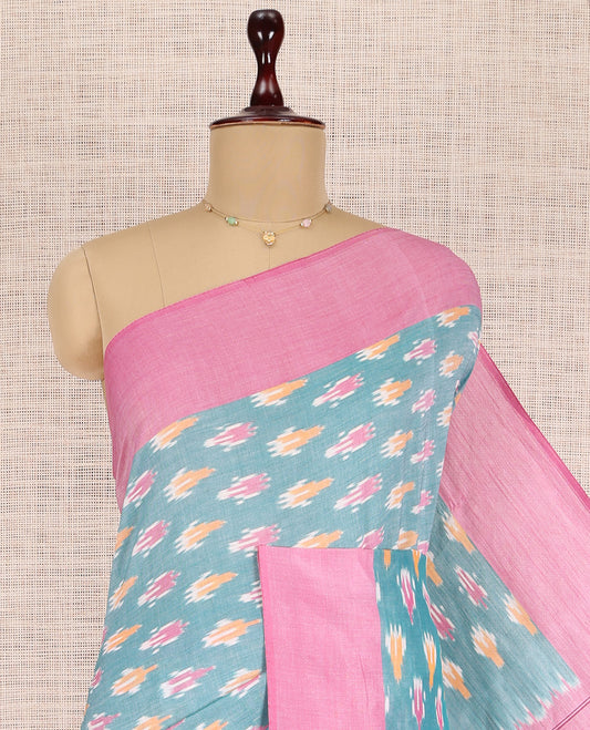 Blue Pochampally Ikat Cotton Saree