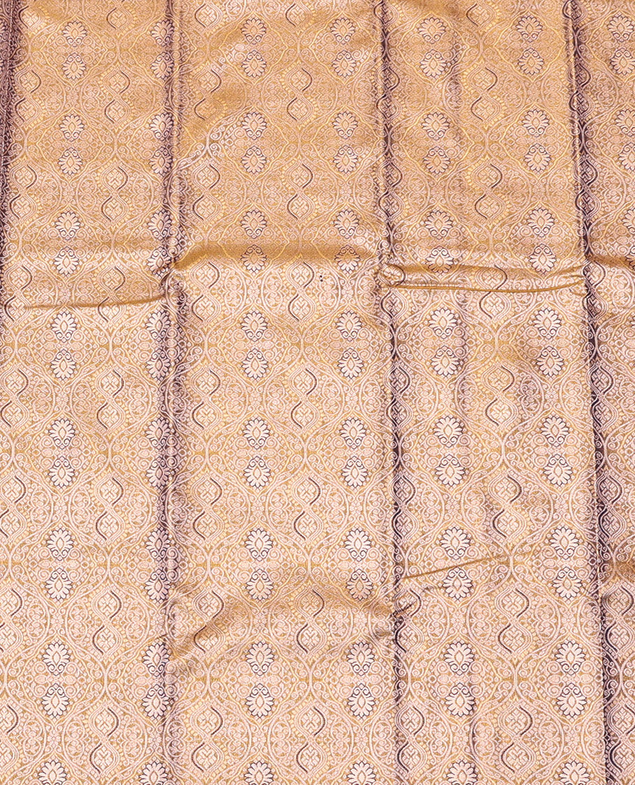 Mustard Art Silk Half-Saree, Delicately Woven with Jacquard Design, Contrast Traditional Zari Border, and Paired with a Matching Blouse
