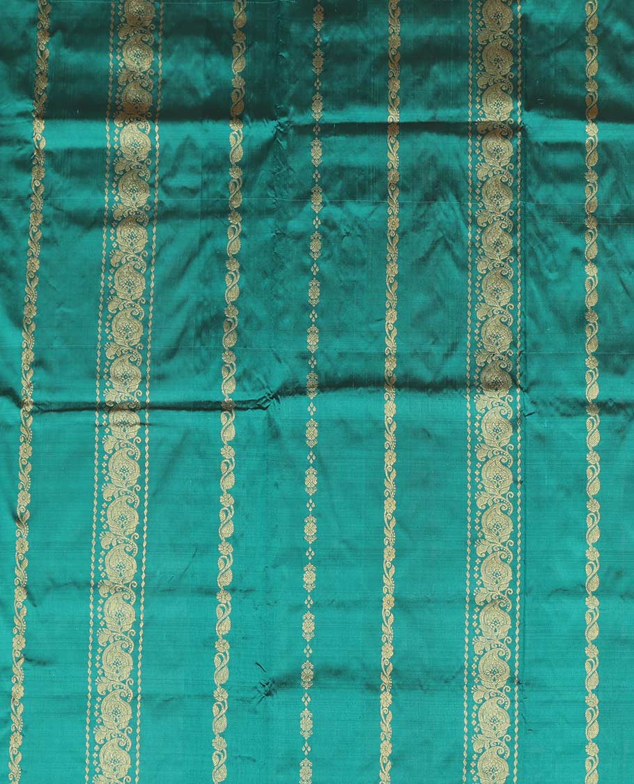 Green Pure Silk Pavadai Material Set