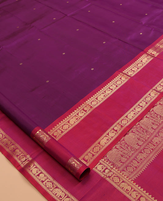 Purple Kanchipuram Chettinad Saree