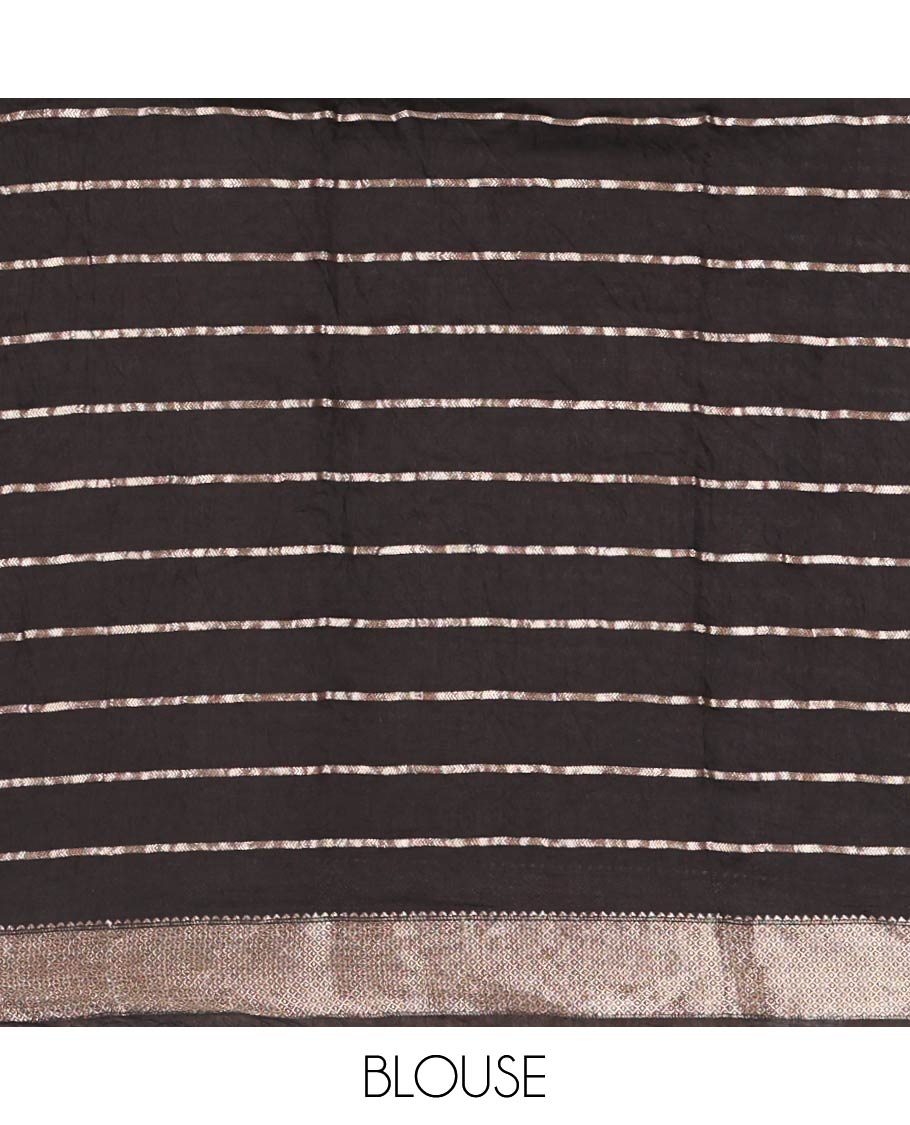 Pista Green Assam Cotton Saree Adorned with Horizontal Zari Stripes and Kalamkari Peacock Print, Complemented by a Contrast Traditional Zari Design Border, Gleaming Zari Woven Pallu, and a Contrast Zari Design Blouse