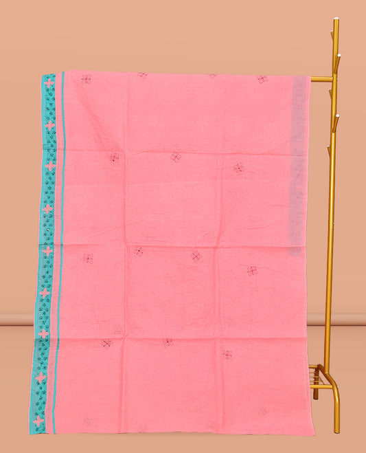 Pink Lucknowi Chikankari Saree