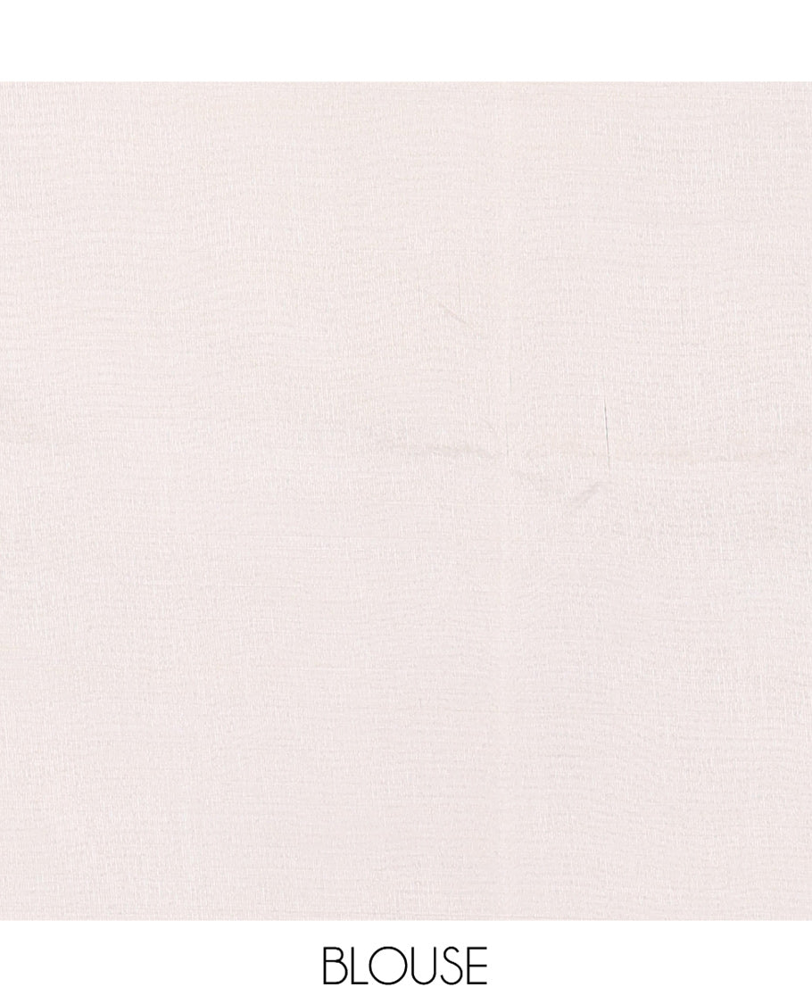 Cream Semi-Tussar Saree Features Floral Thread Embroidery, Floral Embroidered Border, Matching Blouse