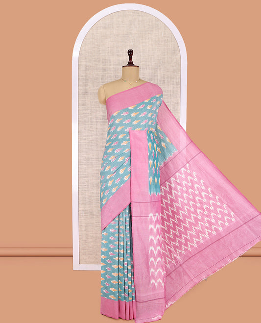 Blue Pochampally Ikat Cotton Saree