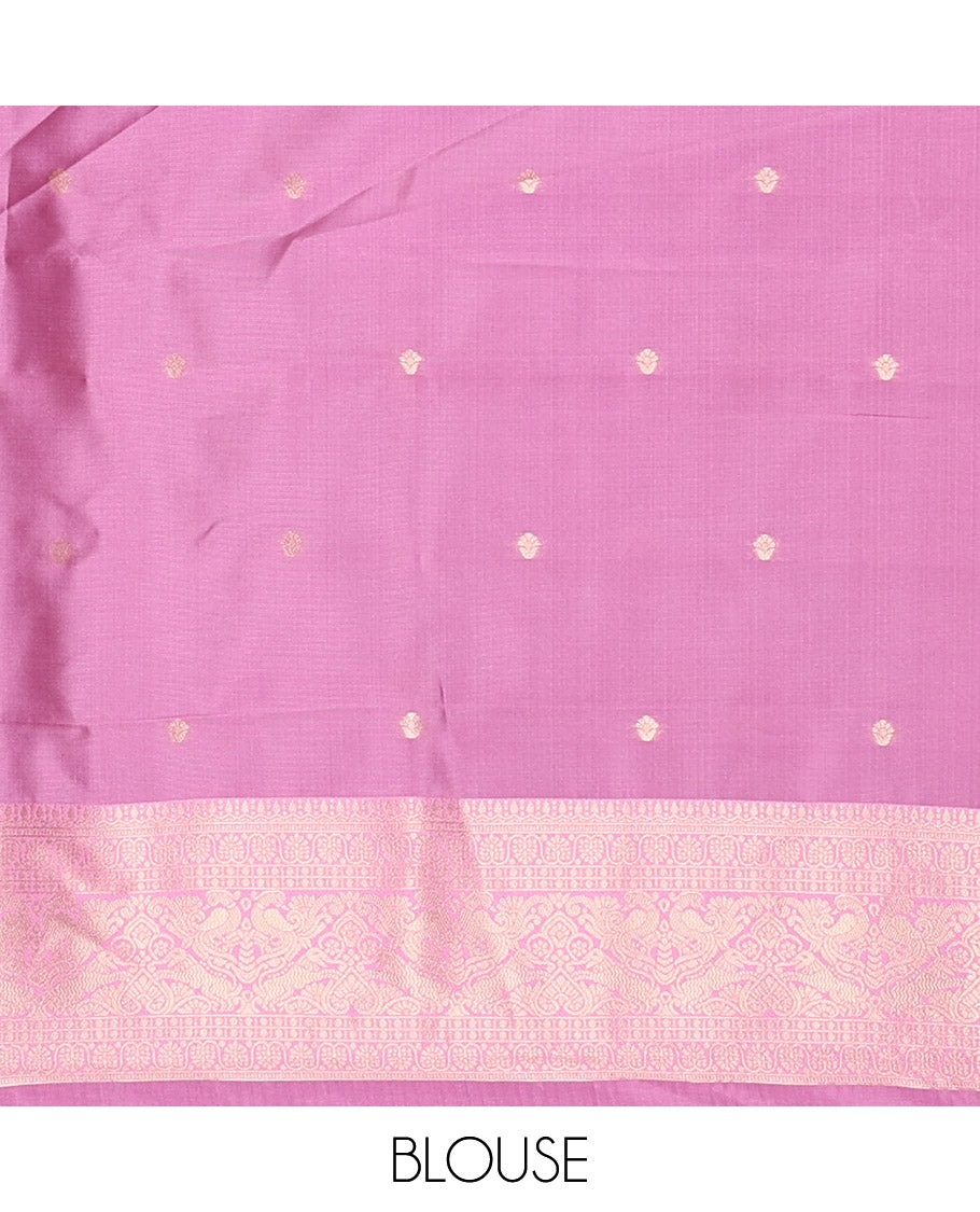 Coffee Brown Litchi Saree Features Buttas and Checks, Contrast Traditional Peacock Border, Intricate Pallu, and a Contrast Blouse