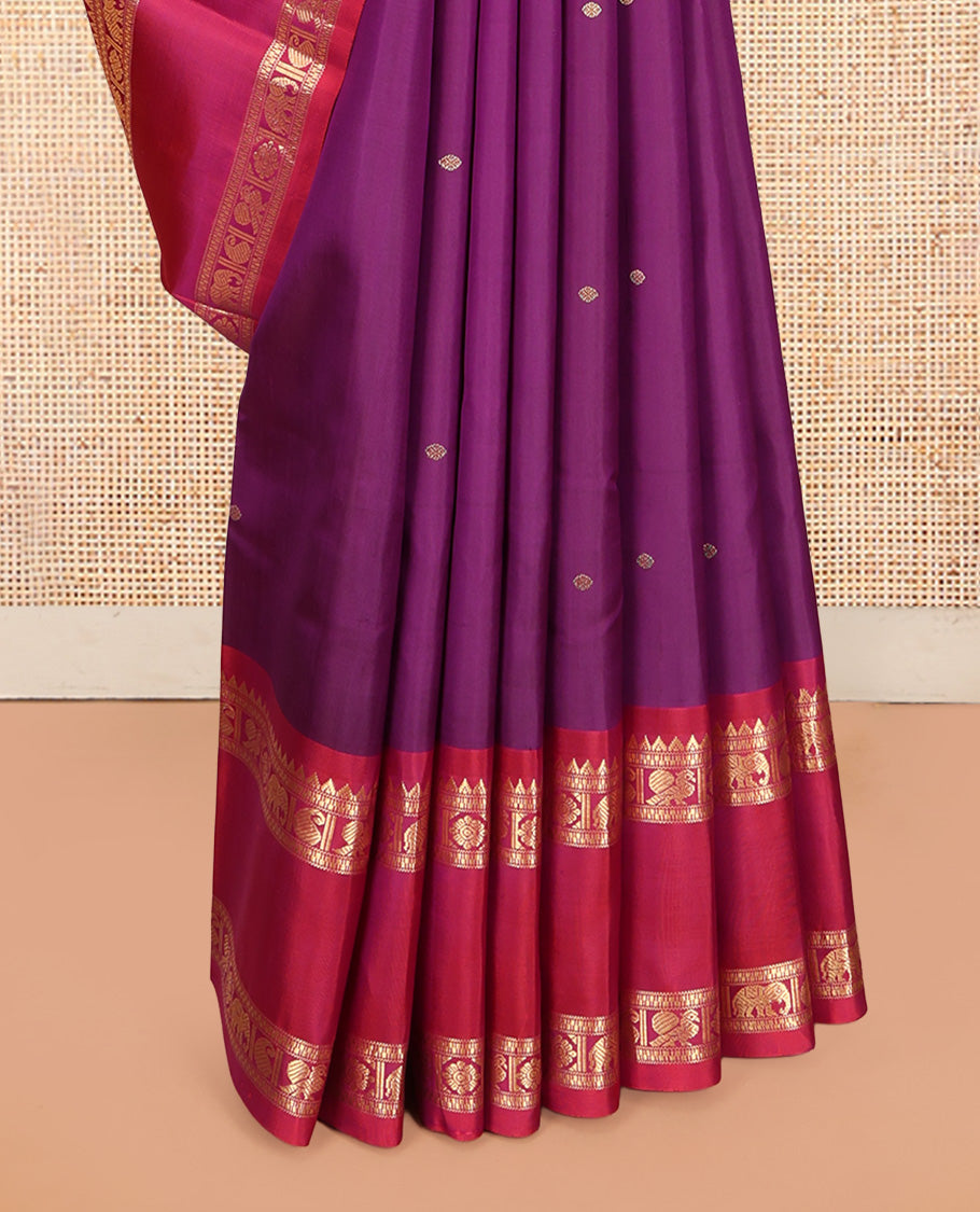 Purple Kanchipuram Chettinad Saree