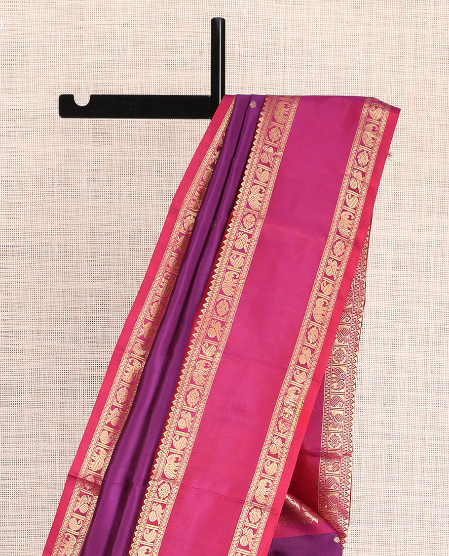 Purple Kanchipuram Chettinad Saree