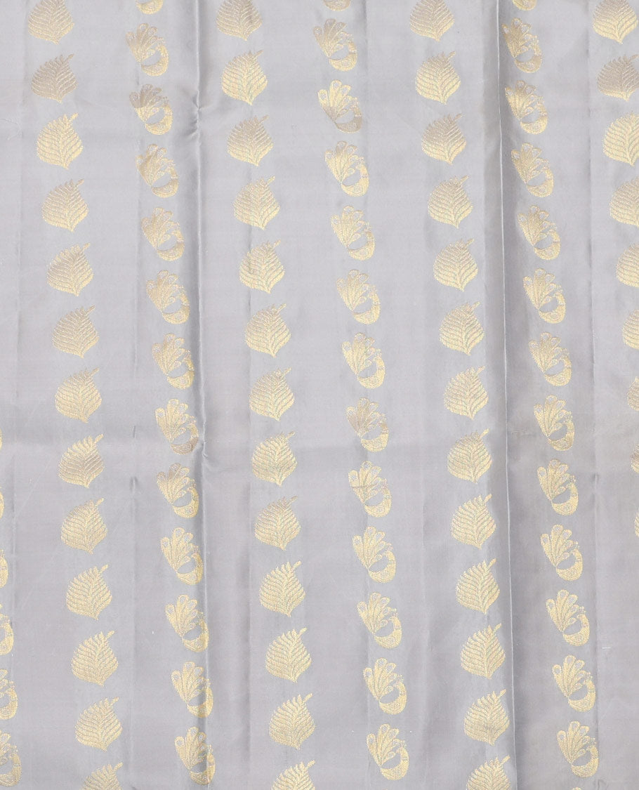 Grey Pure-Silk Half-Saree