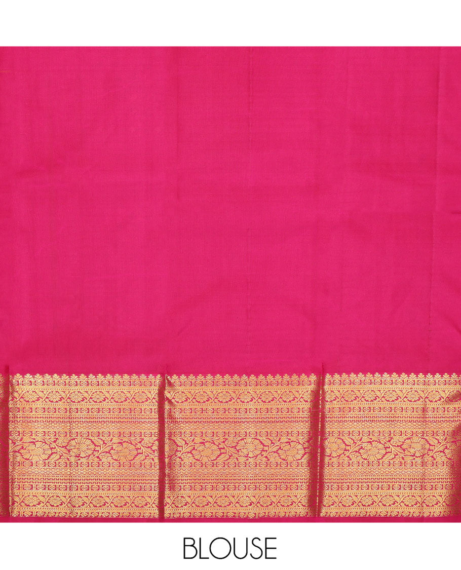 Orange Pure Silk Navarathna Pavadai Material Set