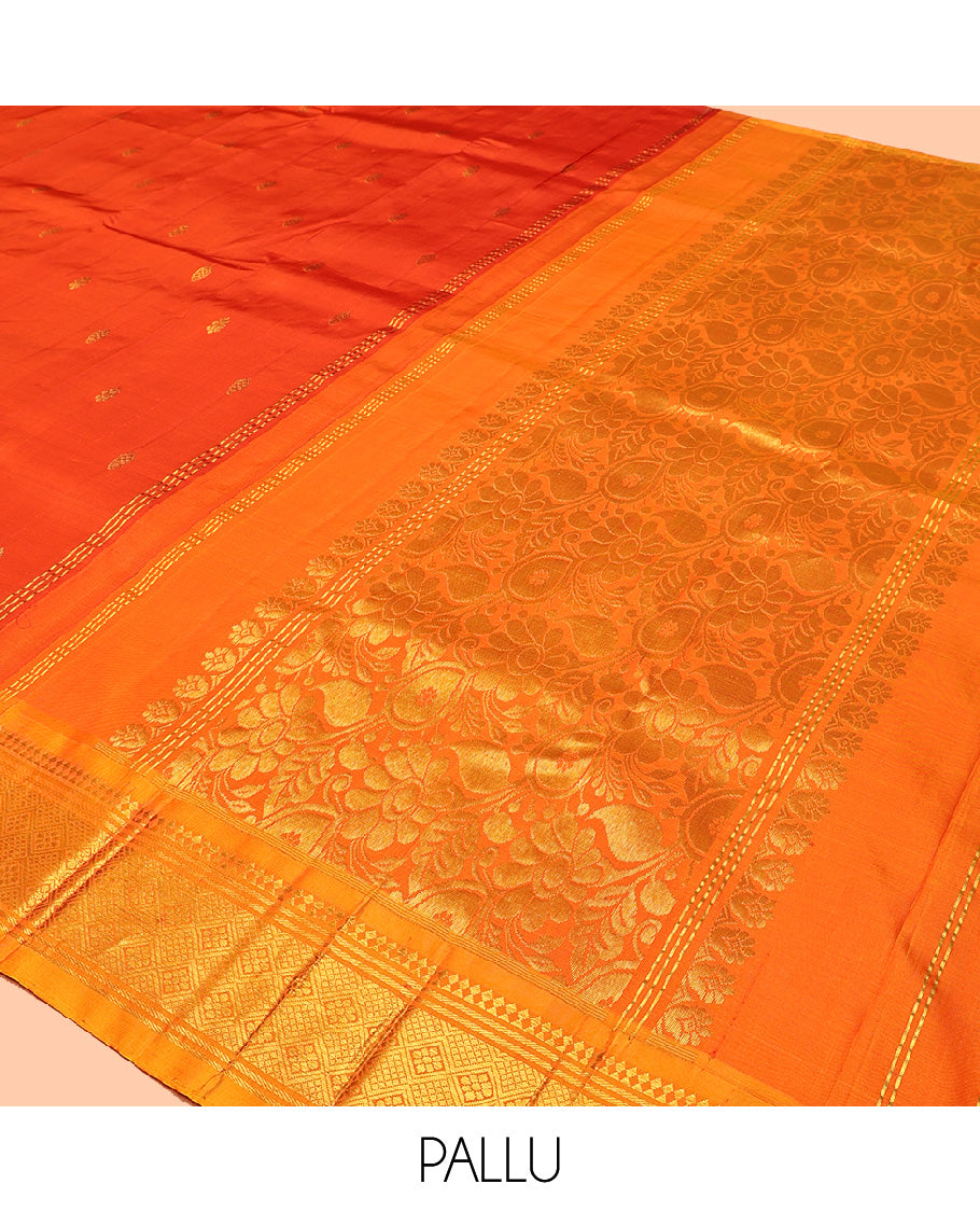 Orange Kanchipuram Silk Saree