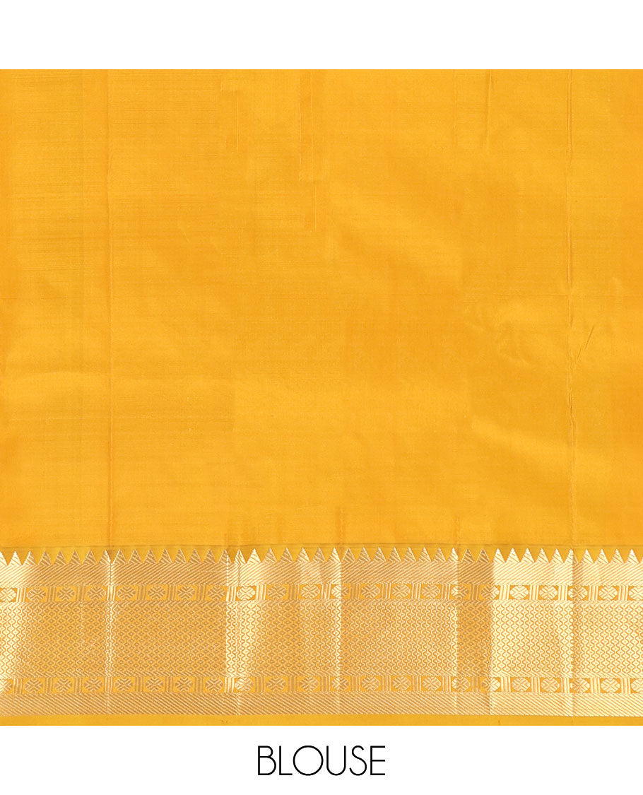 Pink Vasundhara Silk Saree, Subtly Sparkled with Zari Buttas and Checks All Over Its Body, Complemented by a Contrast Border of Rekku, Rudraksham, and Then Kuli Kann Designs, Grand Jaal Pallu, and Paired with a Contrast Blouse