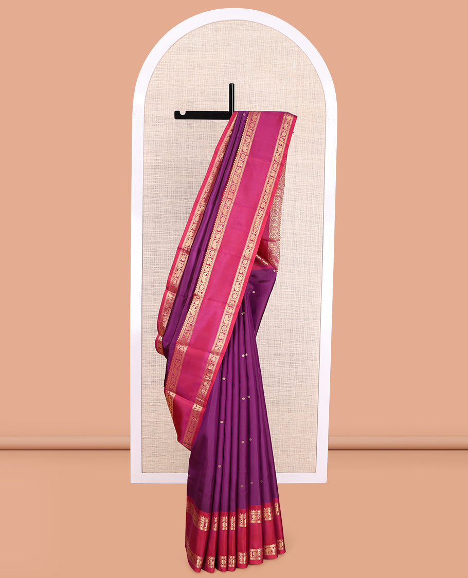Purple Kanchipuram Chettinad Saree