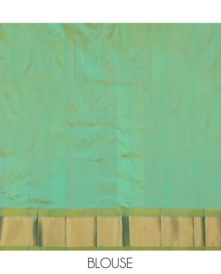 Green Pure Silk Pavadai Material Set