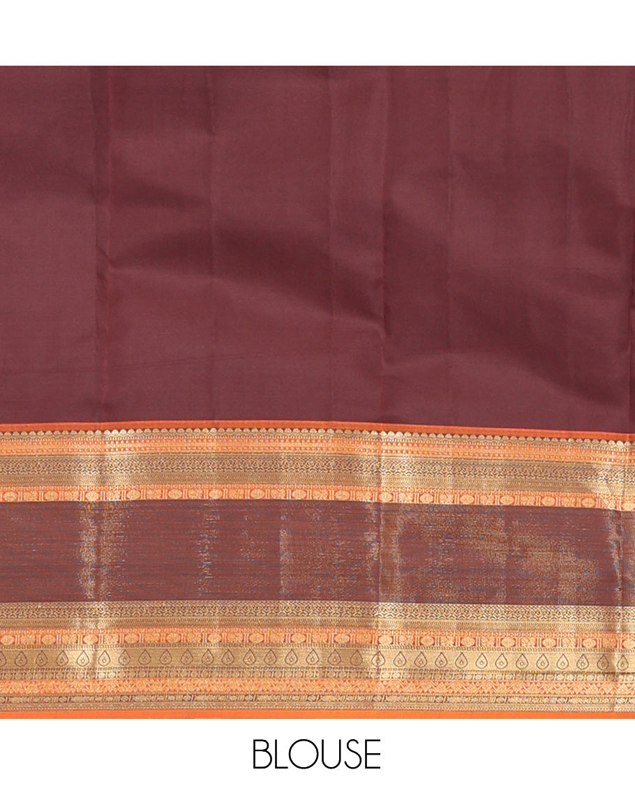 Blue Butta Enclosed Checks Vasundhara Lite Silk Mix Saree, a Contrast Traditional Border, Contrast Blouse