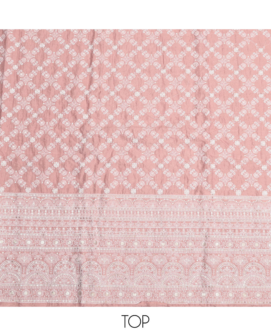 Pink Shimmer Vichitra Silk Material Chudidar Set