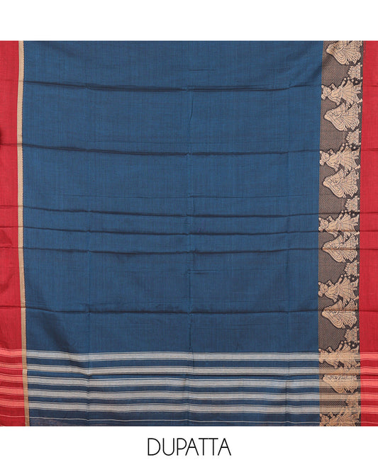 Blue Mercerised Cotton Material Chudidar Set