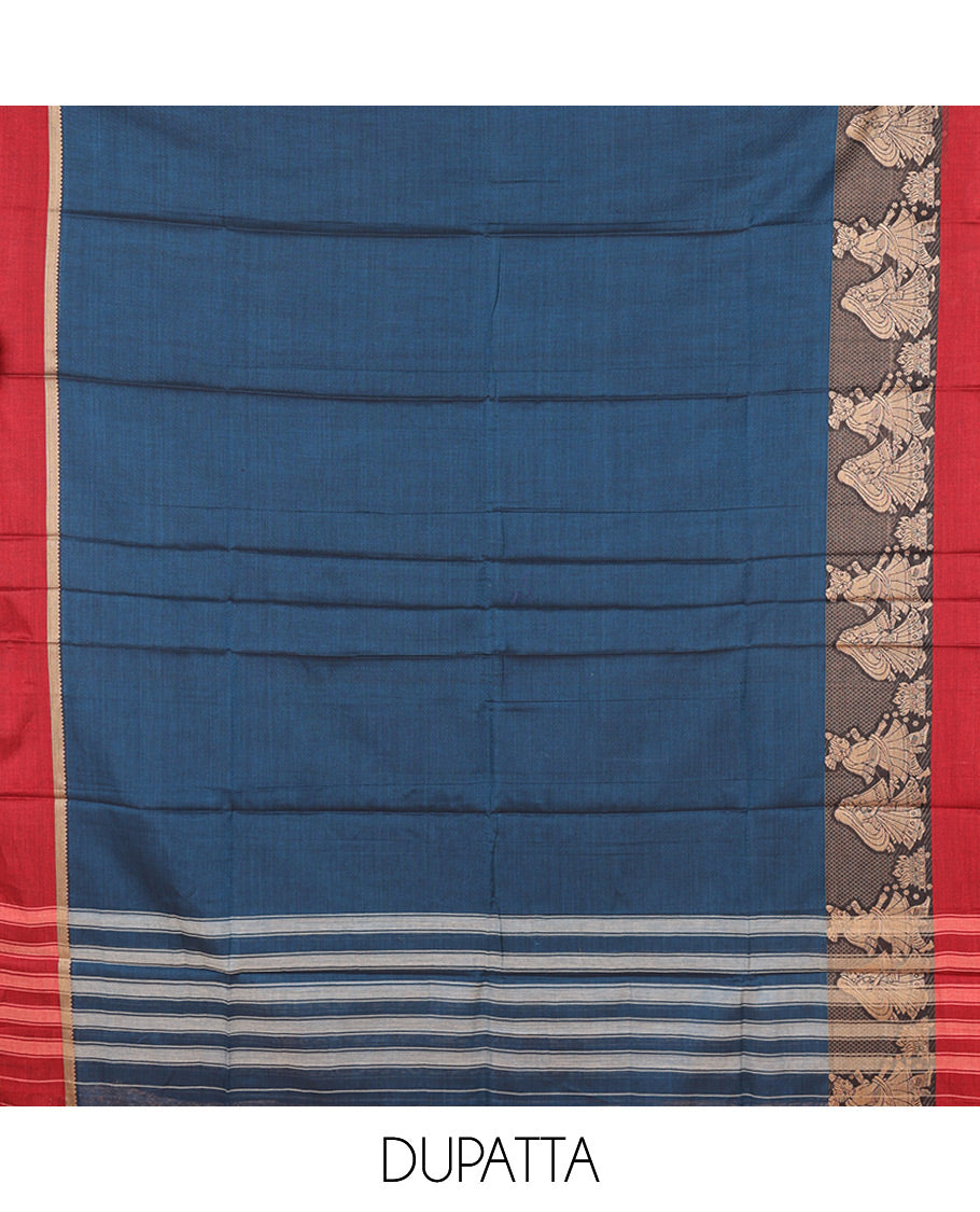 Blue Mercerised Cotton Material Chudidar Set