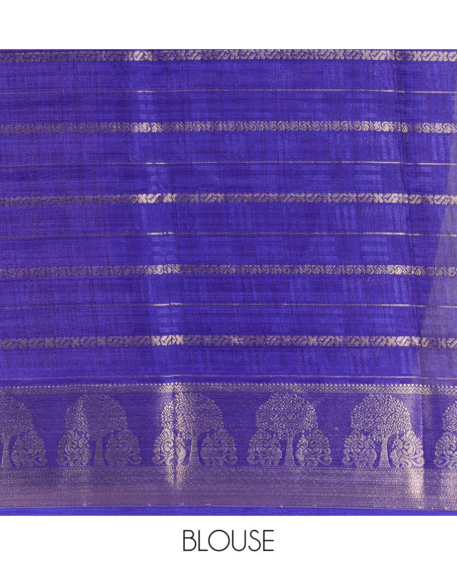 Yellow traditional zari design dola silk saree, contrast tree of life and peacock design border, zari design pallu, and contrast zari woven blouse