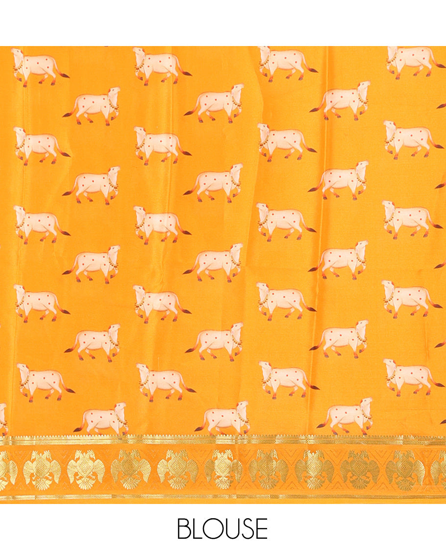 Orange Mysore Silk Saree