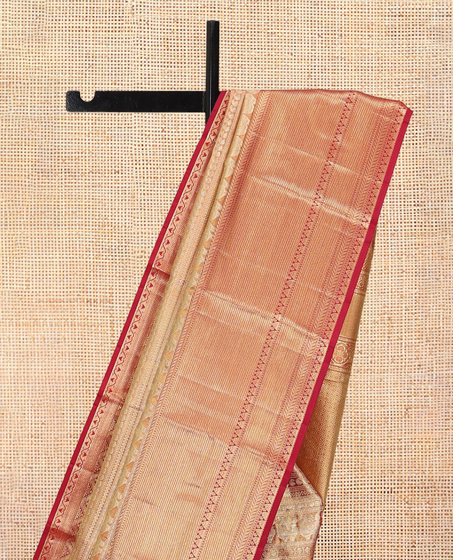 Red Kanchipuram Tissue Silk Saree