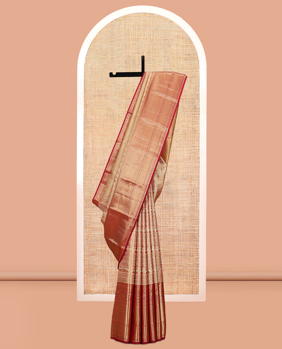 Red Kanchipuram Tissue Silk Saree
