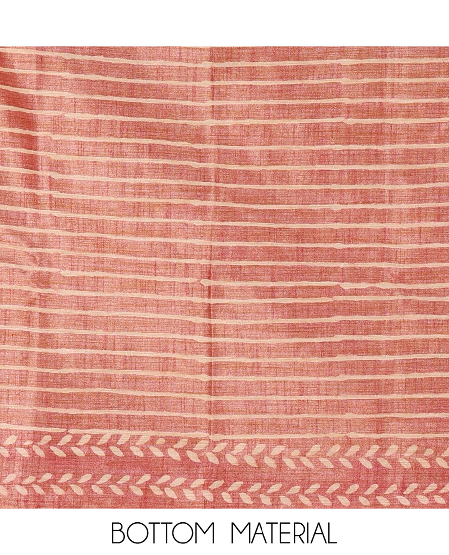 Onion Pink Semi-Silk Khadi Jute Material Chudidar Set