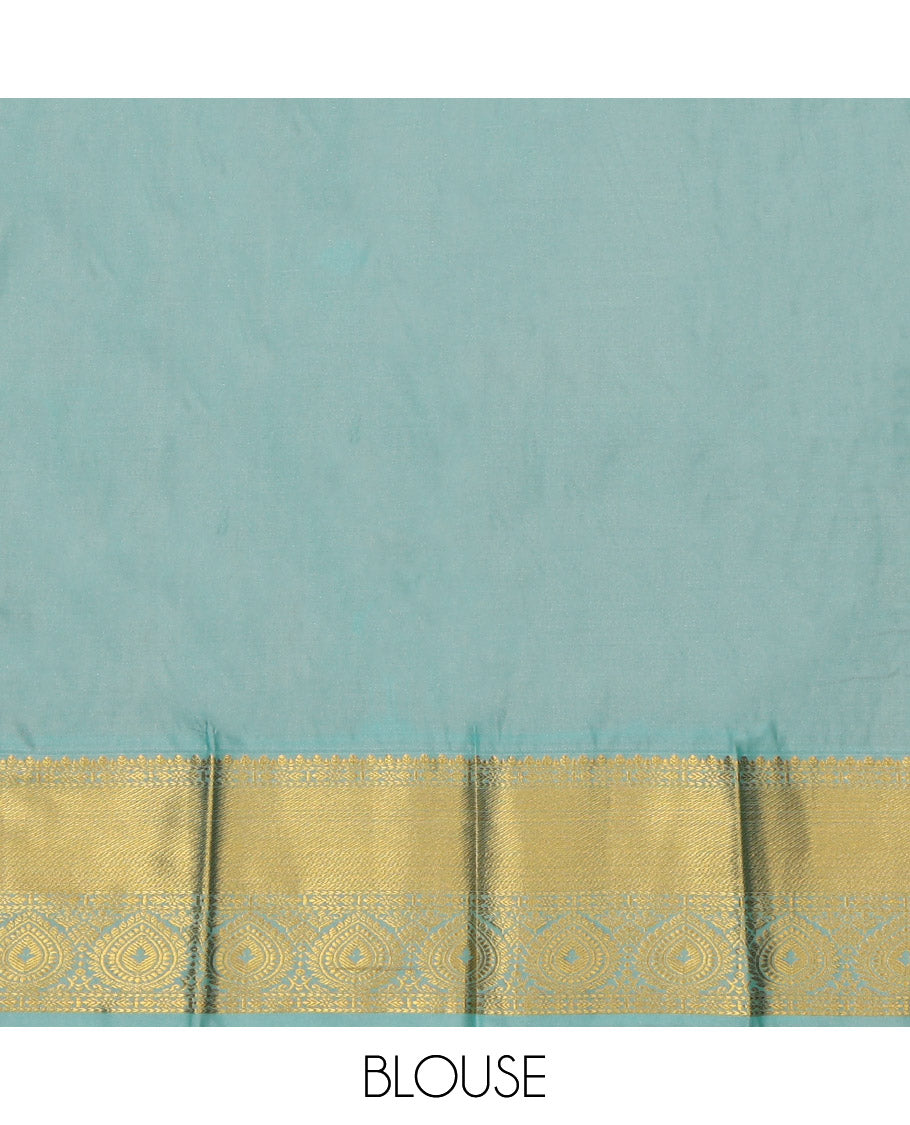Yellow Budget Silk Saree, Enlivened with Zari Buttas, Complemented by a Contrast Traditional Zari Border, Grand Jaal Pallu, and Contrast Blouse